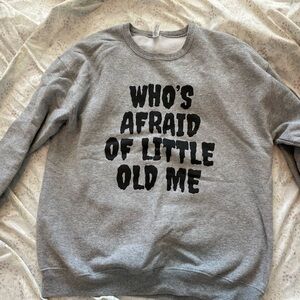 Taylor Swift-inspired gray sweatshirt large